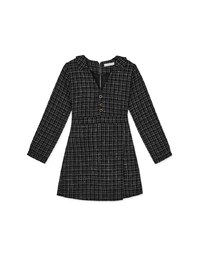 Temperament Lapel Classic Tweed Short Dress