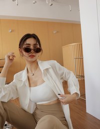 2Way Korean Style Slim Long Blouse