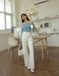 Fake Two Piece Off-shoulder Top (With Padding)