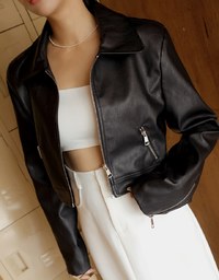 Edgy Chic Leather Zipper Jacket