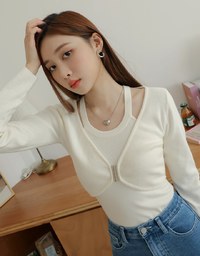Two Piece Silky Knit Top