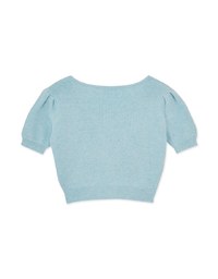 Sweet Puffy Sleeves Knitted Top