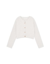 Puffy Knitted Button Up Top