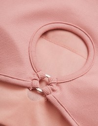 Plain Hollow Round Neck Top (with padding)