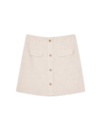 Fuzzy Mini Skirt with Elastic Waistband