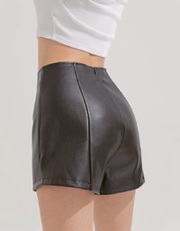 K-pop Tummy Control Leather Shorts