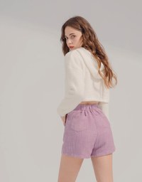 Pearl Tweed Shorts (With Waist Chain)