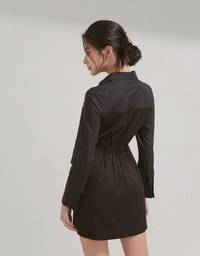 Fake Two-Piece Shirt Thin Shoulder Short Dress