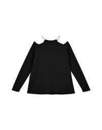 Pearl Chain Off-shoulder Knitted Dress