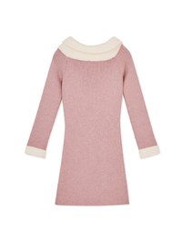 Plain Knitted Off Shoulder Mini Dress