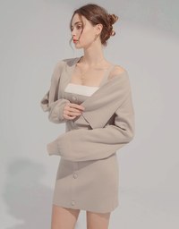 Two Piece Plain Ribbed Mini Dress