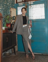 【Elecher's Design】Casual Loose Long Suit Jacket (With Shoulder Pads)