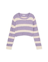 Thick Striped Twist Knit Top