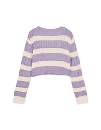 Thick Striped Twist Knit Top