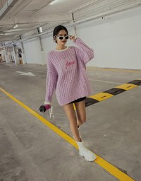 Contrast Twist Knitted Long Top