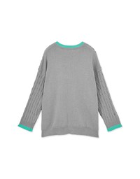 Contrast Twist Knitted Long Top