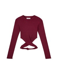 Cross Side Hollow Knitted Top