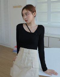 Single Line Hollow Ribbed Top