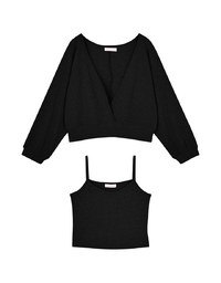 2 Piece V-Neck Knitted Top
