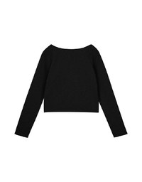 Comfortable Heart-shaped Collar Ribbed Top