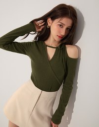 Asymmetric Hollow Ribbed Top