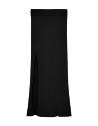 Side Slits Hip Wrap Knit Long Skirt