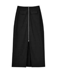 Waist Fitted Slit Long Skirt
