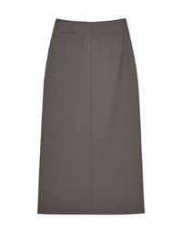 Waist Fitted Slit Long Skirt