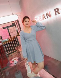 Heart-Neck Short Dress