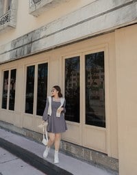 French Square Neck Mini Dress