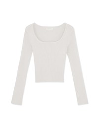 Solid Color U-neck Ribbed Top