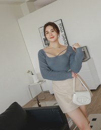 2 Way Square Neck Knit Top