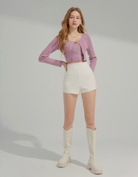 Faux 2 Piece Zip Knitted Top