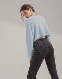 2WAY Hollow Fleece Knitted Top