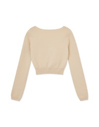 Square Neck Fitted Knit Crop Top