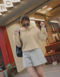 Bouclé Hooded Knit Top