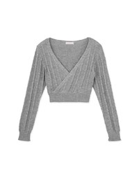 Intellectual Cross V-Neck Knitted Top