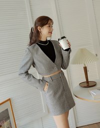 Herringbone Suit Skirt