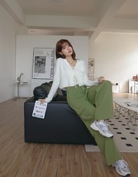 Thick Straight Leg Cargo Wide Pants