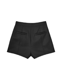 Buttoned Matte Leather Shorts