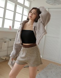 Classic Houndstooth Wool Shorts