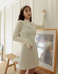 Woolen Vest Mini Dress