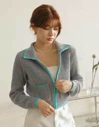 Très Chic Color Knitted Jacket