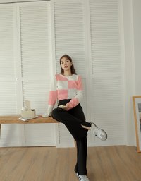 Pink Chessboard Knitted Top