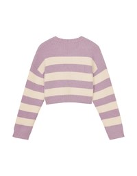 Pink Striped Zipper Knit Top