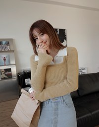 Edgy Chic Patchwork Knitted Top