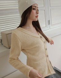 Stitched Slit Knitted Cardigan Top