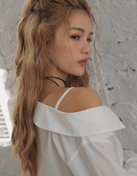 Sexy Lazy Off-Shoulder Open Collar Blouse