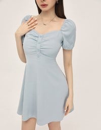 Sweet Scrunch Puff Short Dress