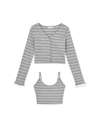Two-Piece Striped Knitted Top